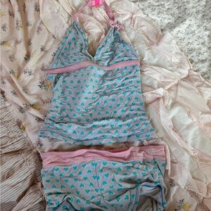 OshKosh B'gosh Blue and Pink Heart Tankini Bikini Used see pics 7